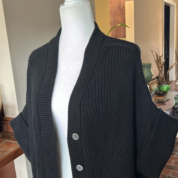 Talbots button front dolmen sleeve 100% cotton sweater szMP - Picture 3 of 8